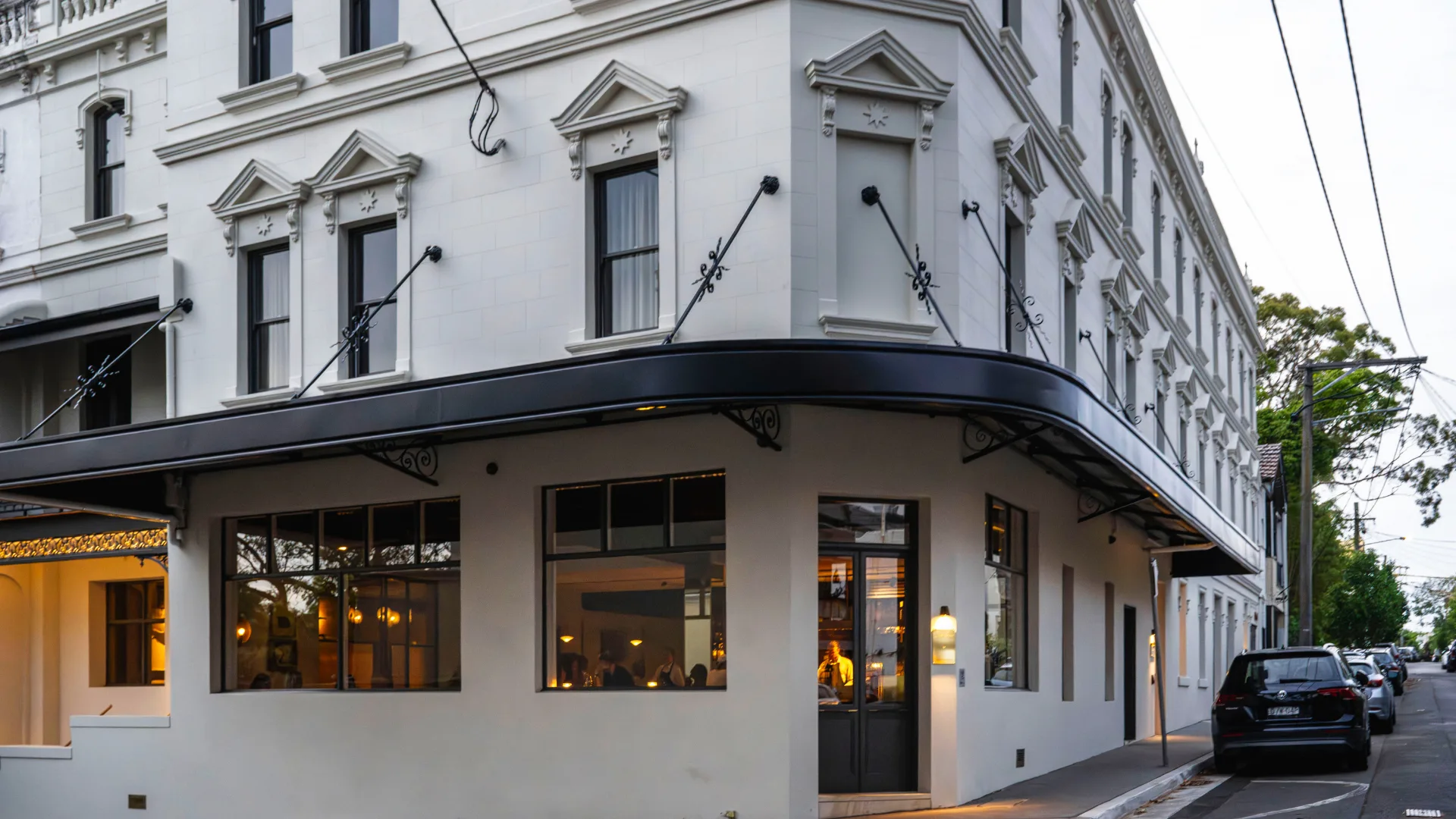 The historic exterior of The Grand National Hotel in Paddington.