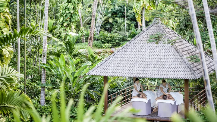 Outdoor massage in the rainforest at Intercontinental Hayman Island, Great Barrier Reef