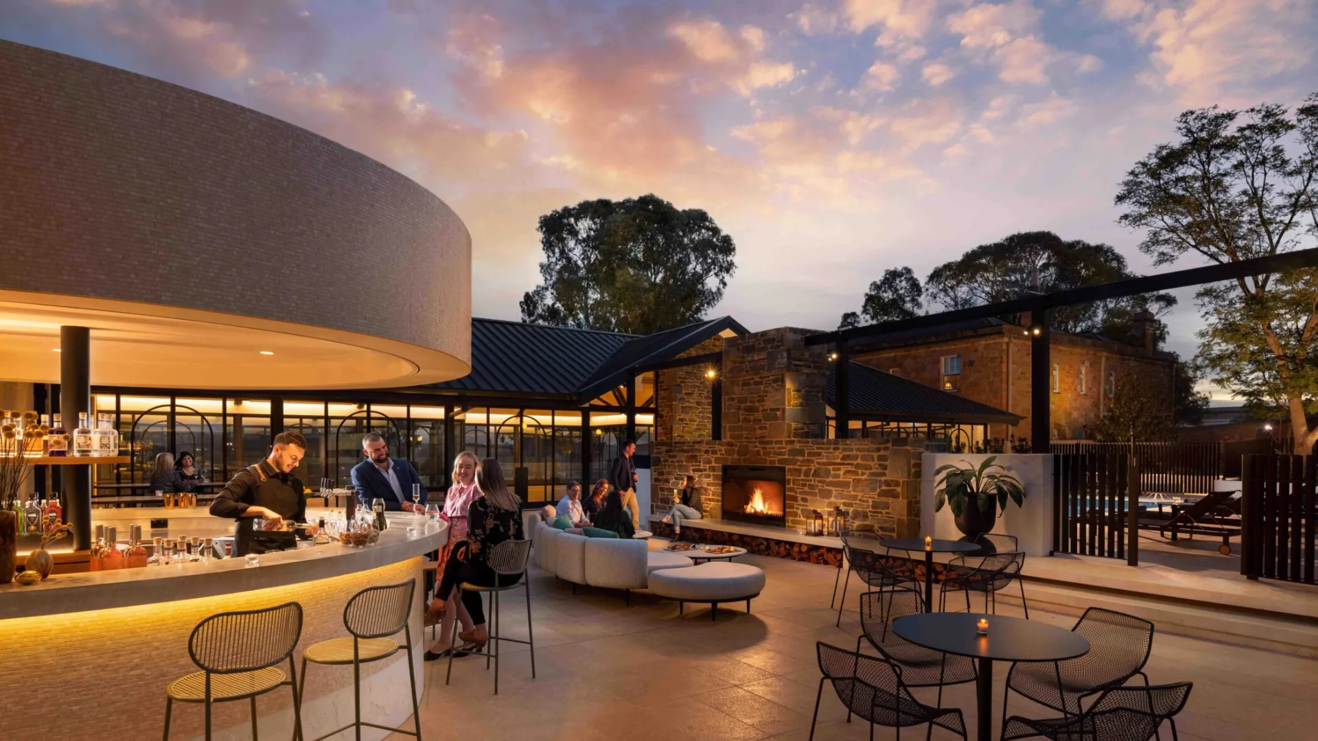 The outdoor setting of Peppertree Bar at Kingsford The Barossa