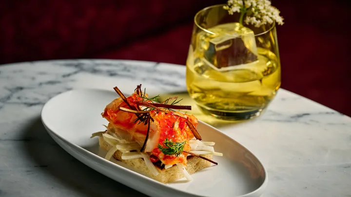 Canapes and cocktails at Dolly Restaurant, Le Méridien Melbourne