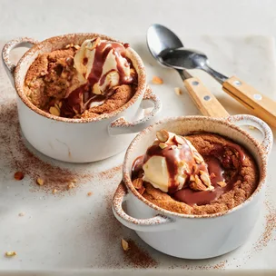Mocha and ricotta puddings with chocolate sauce