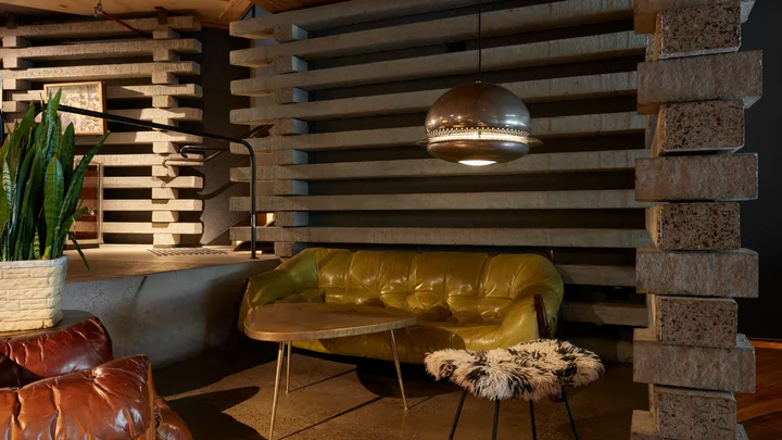 A cosy lounge setting at the Mosaic Room at Ovolo Nishi, Canberra,