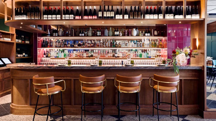 The stylish bar at Lona Misa Restaurant, Ovolo South Yarra.