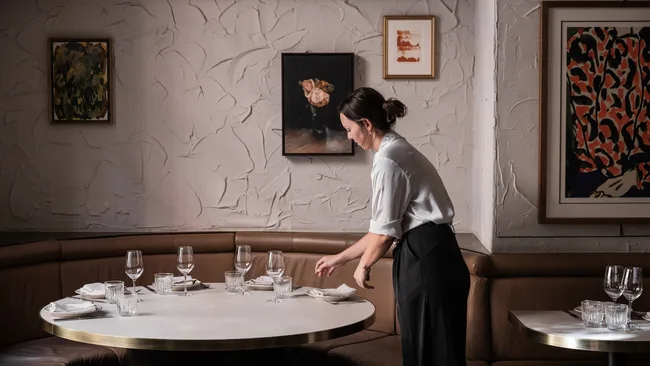 Setting the table at Palazzo Salato