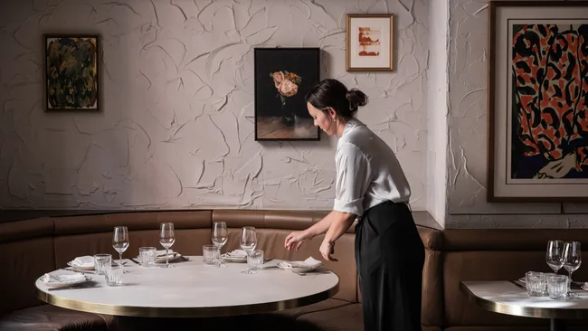 Setting the table at Palazzo Salato