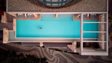 The infinity pool from above at the Ritz-Carlton Perth