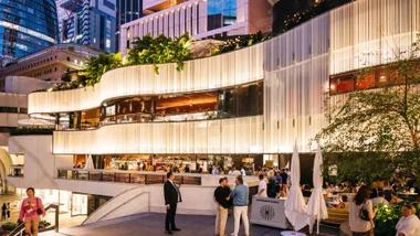 Exterior of The International in Sydney during Loose Lips wine party