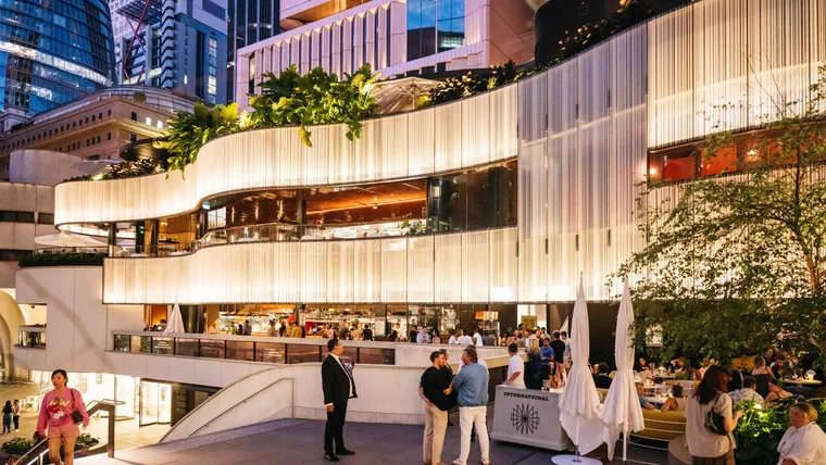 Exterior of The International in Sydney during Loose Lips wine party