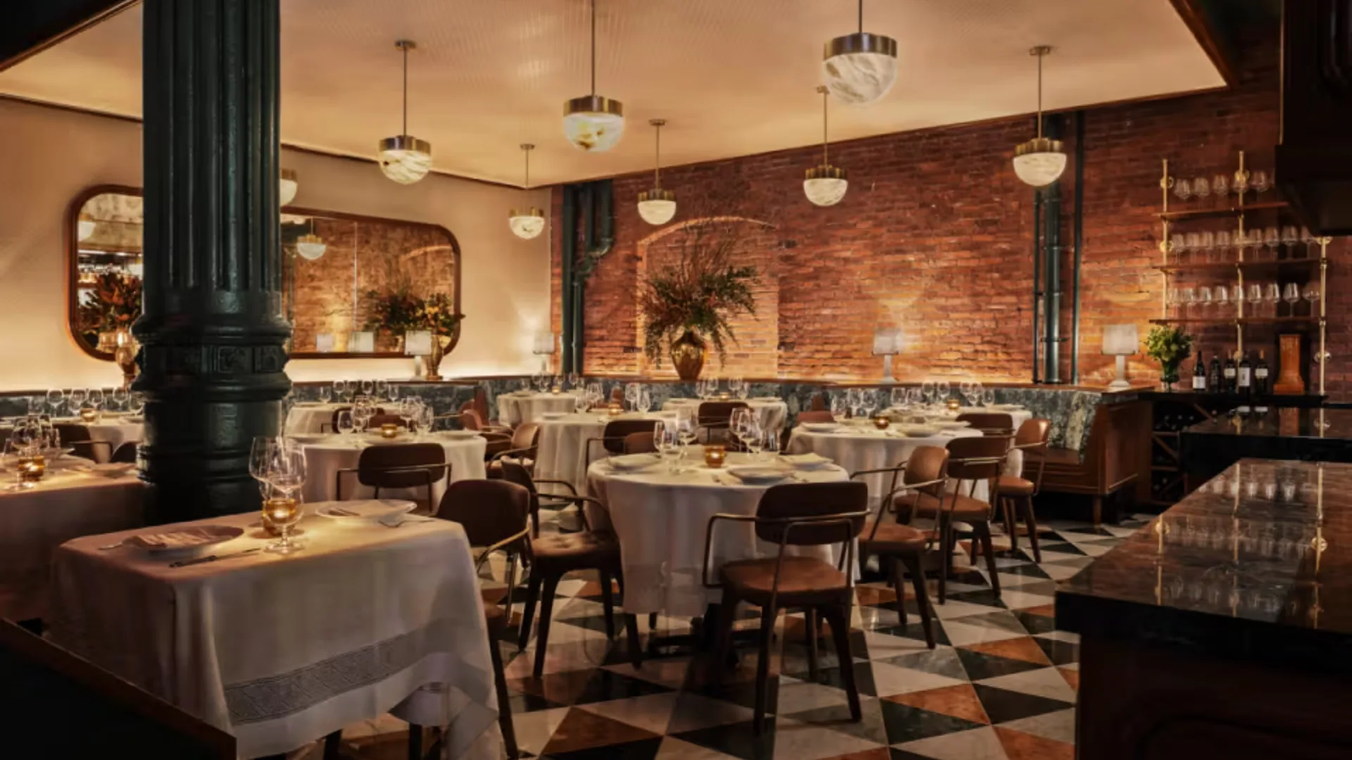 The dining room at Torrisi, New York City.