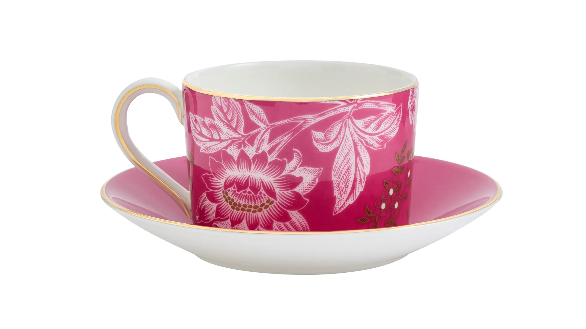Pink Wedgwood teacup and saucer