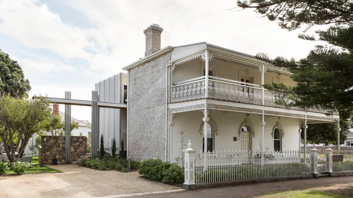 The elegant heritage exterior of Drift House, Port Fairy.