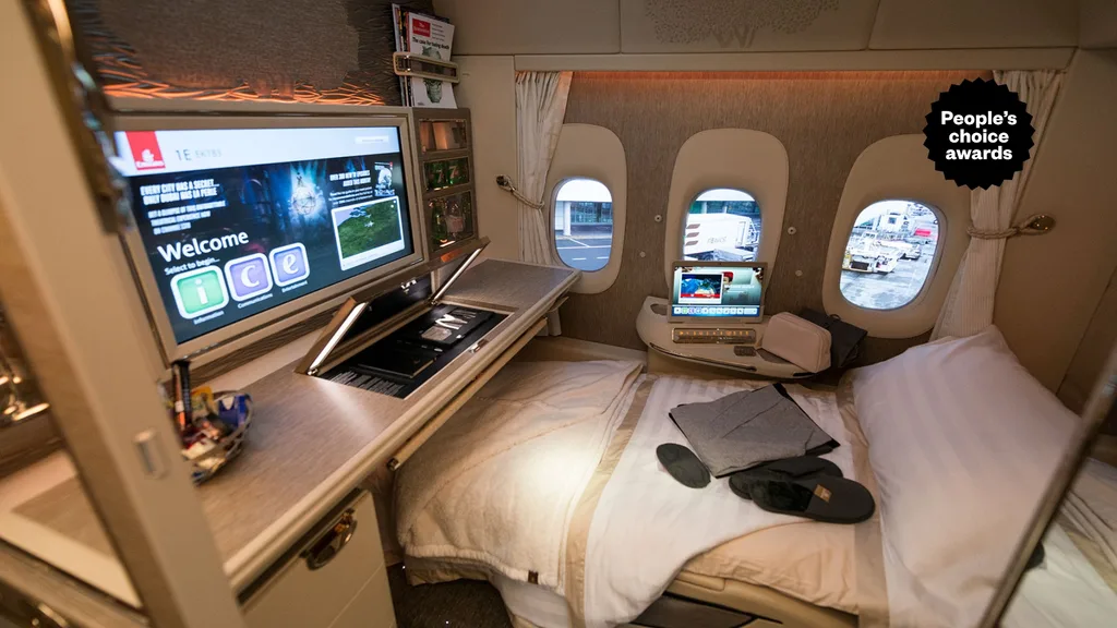 Emirates first-class cabin
