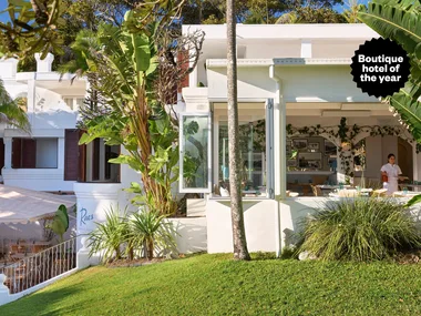 Spanish Mission-style exterior of Raes on Wategos Hotel in Byron Bay, Boutique Hotel of the Year