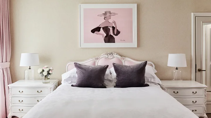 The Residence by Kerrie Hess, a pink, dreamy sprawling suite at The Langham Melbourne.