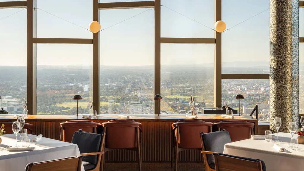 Atria restaurant on Level 80 at the Rtz-Carlton Melbourne hotel