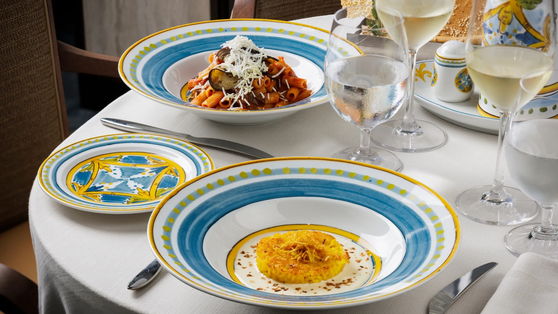 Dishes at La Terrazza restaurant aboard Silversea's 'Silver Ray'