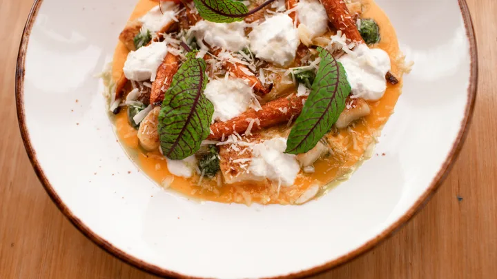 House gnocchi at the restaurant at Stillwater Seven, Launceston