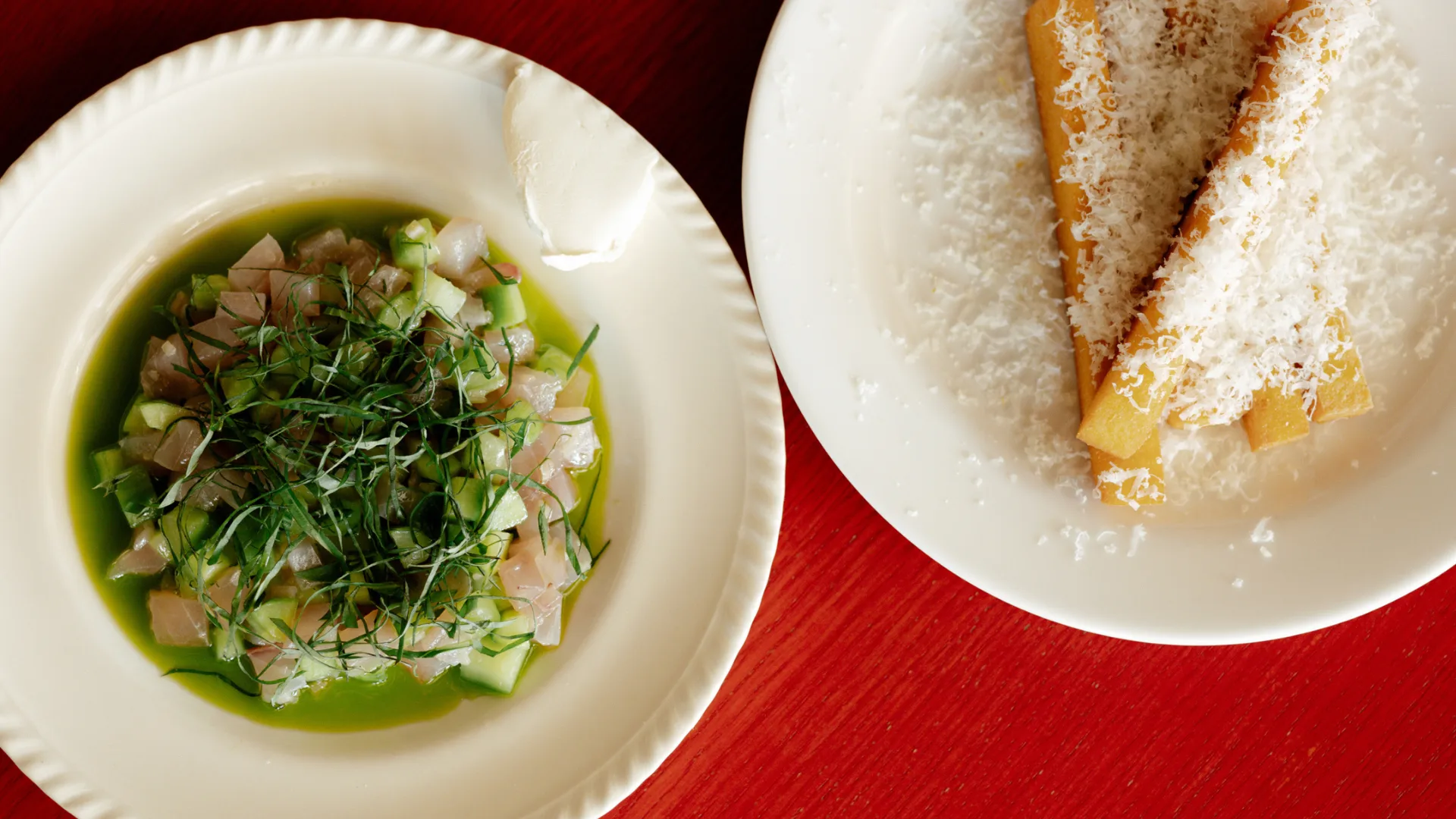 Two main dishes from Wines of While in Perth