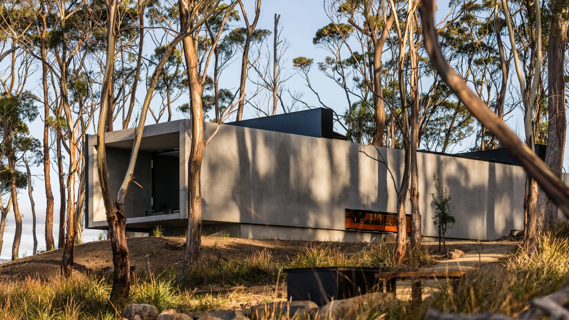 Exterior of Vipp Tunnel guesthouse in Bruny Island Tasmania