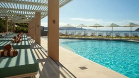 poolside area of The Sundays, a luxury resort in Queensland