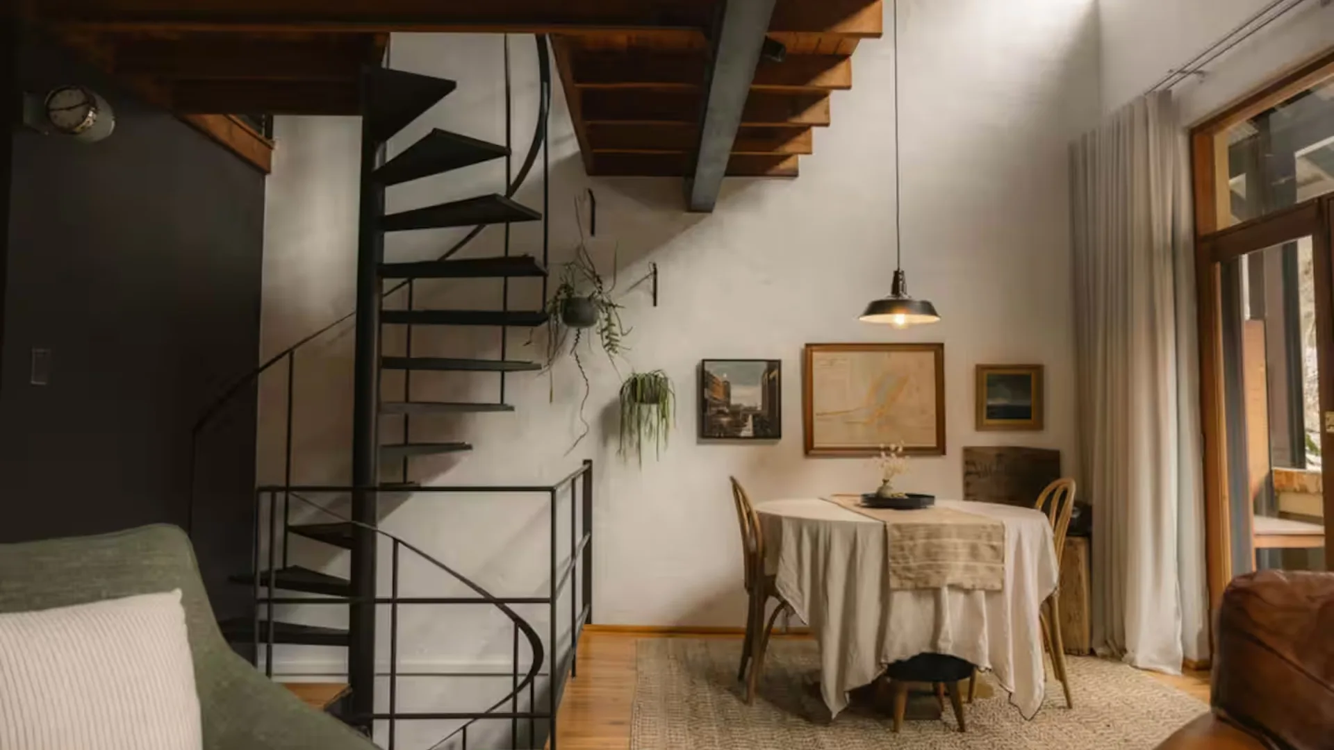 Warm tones at this timber-forward Fremantle Air Bnb