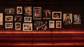 The interior of Gran Torino, with walls adorned withs memorabilia from the '50s and'60s.