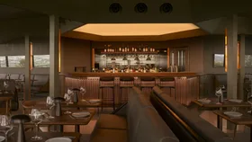 The interior at night at Lunetta restaurant, Red Hill, ACT