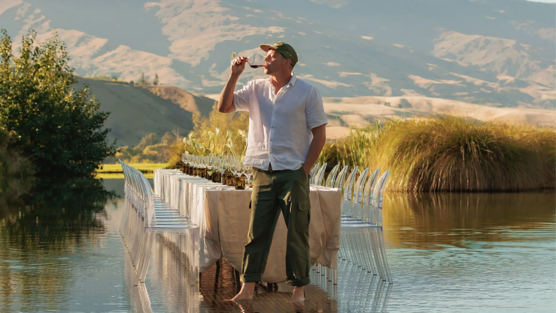Nikolai St George at Cloudy Bay’s Central Otago vineyard.