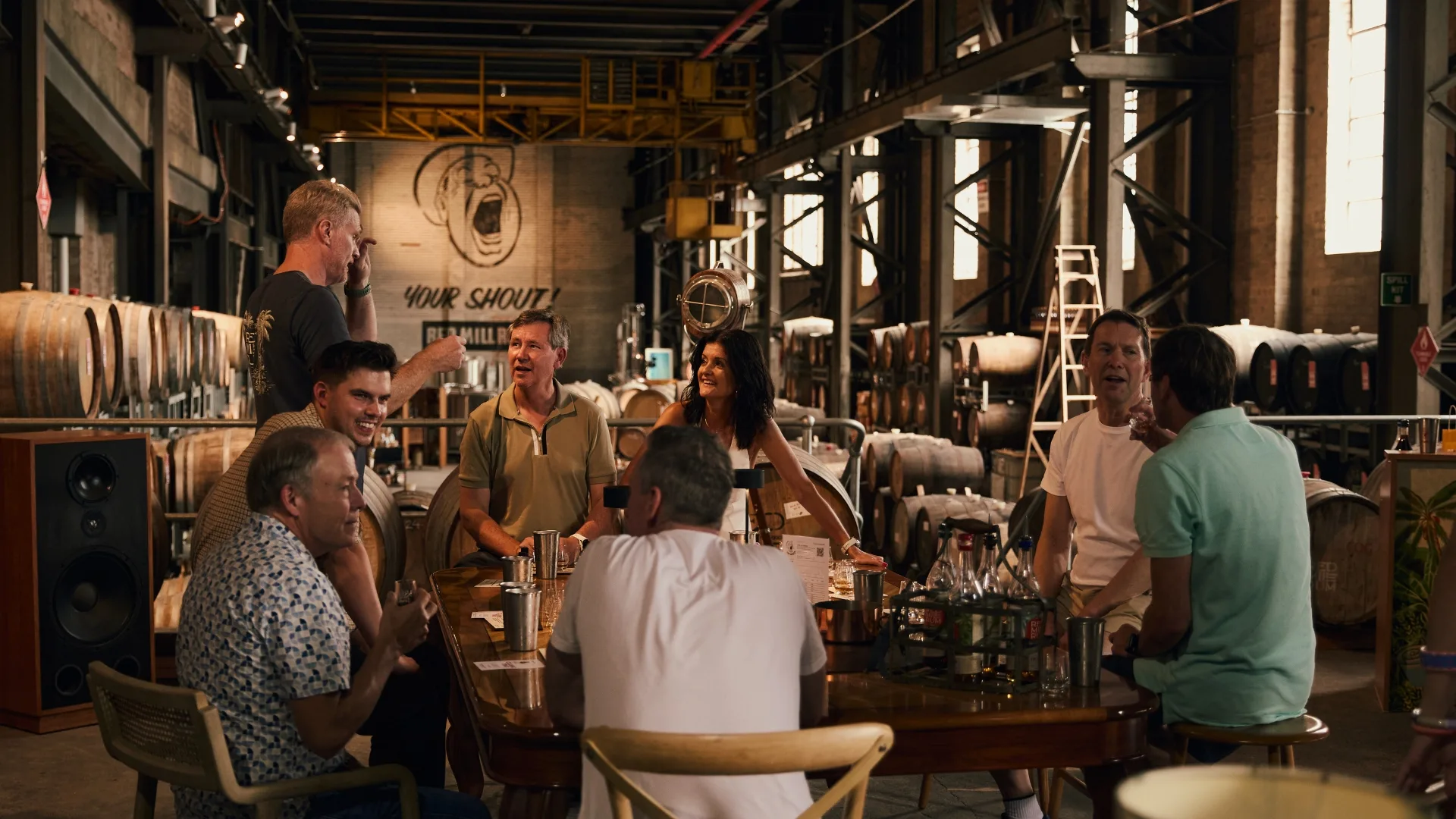 People doing a rum tasting at Red Mill Rum in Rozelle, Sydney