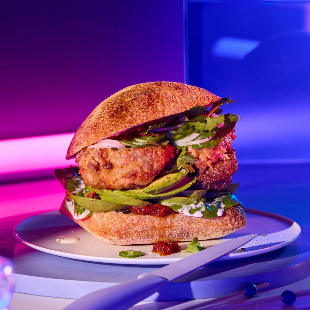 Oliver Wong-Hee's Thai curry chicken and salad roll.