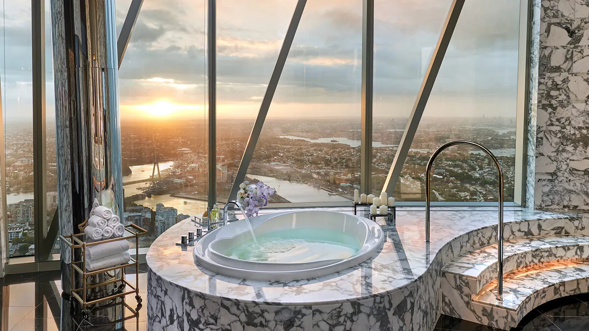 Spa bath in the Presidential Suite at Crown Towers Sydney