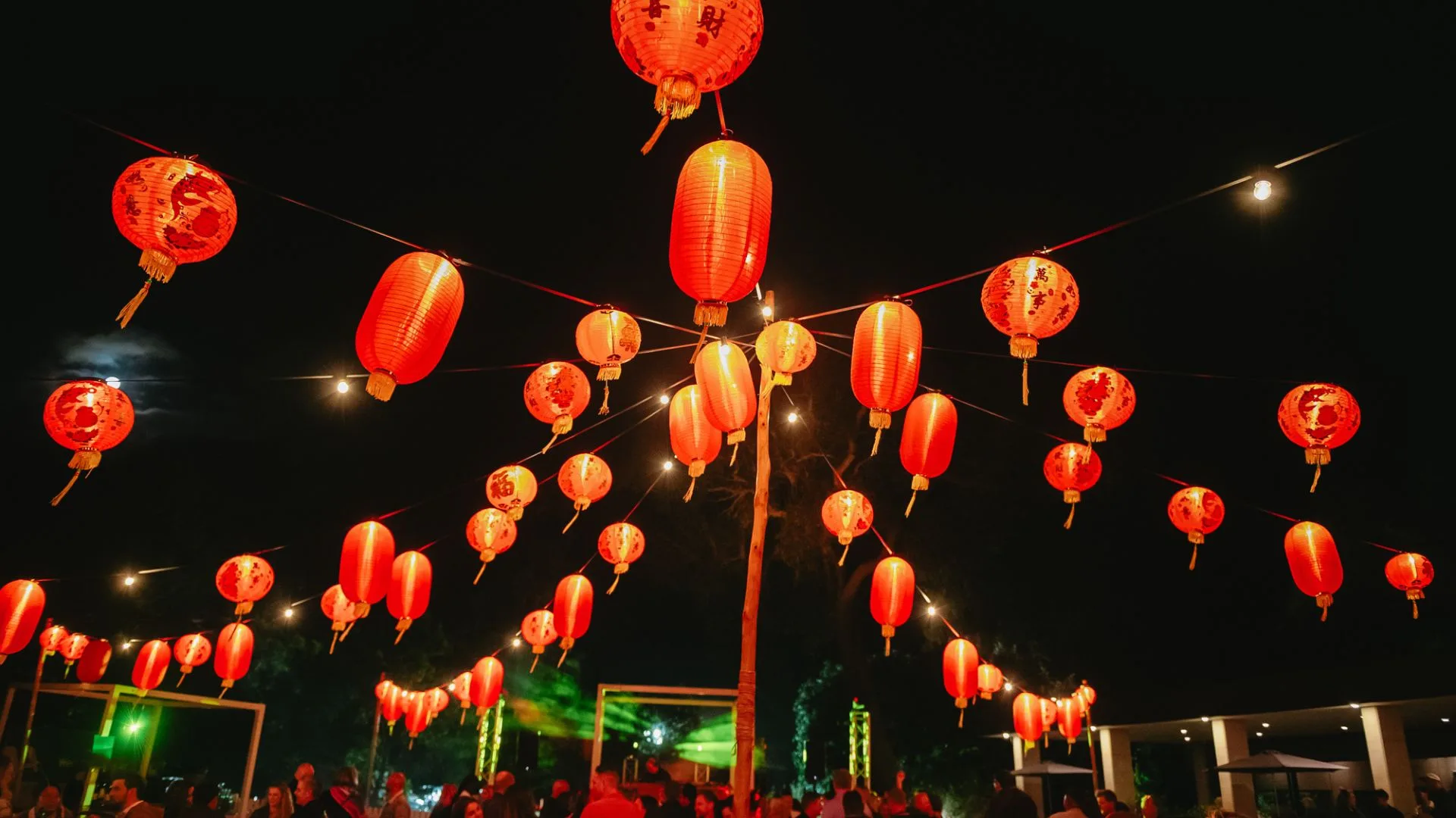 Red lanterns at night Night Hawker event at Pair'd Margaret River Region