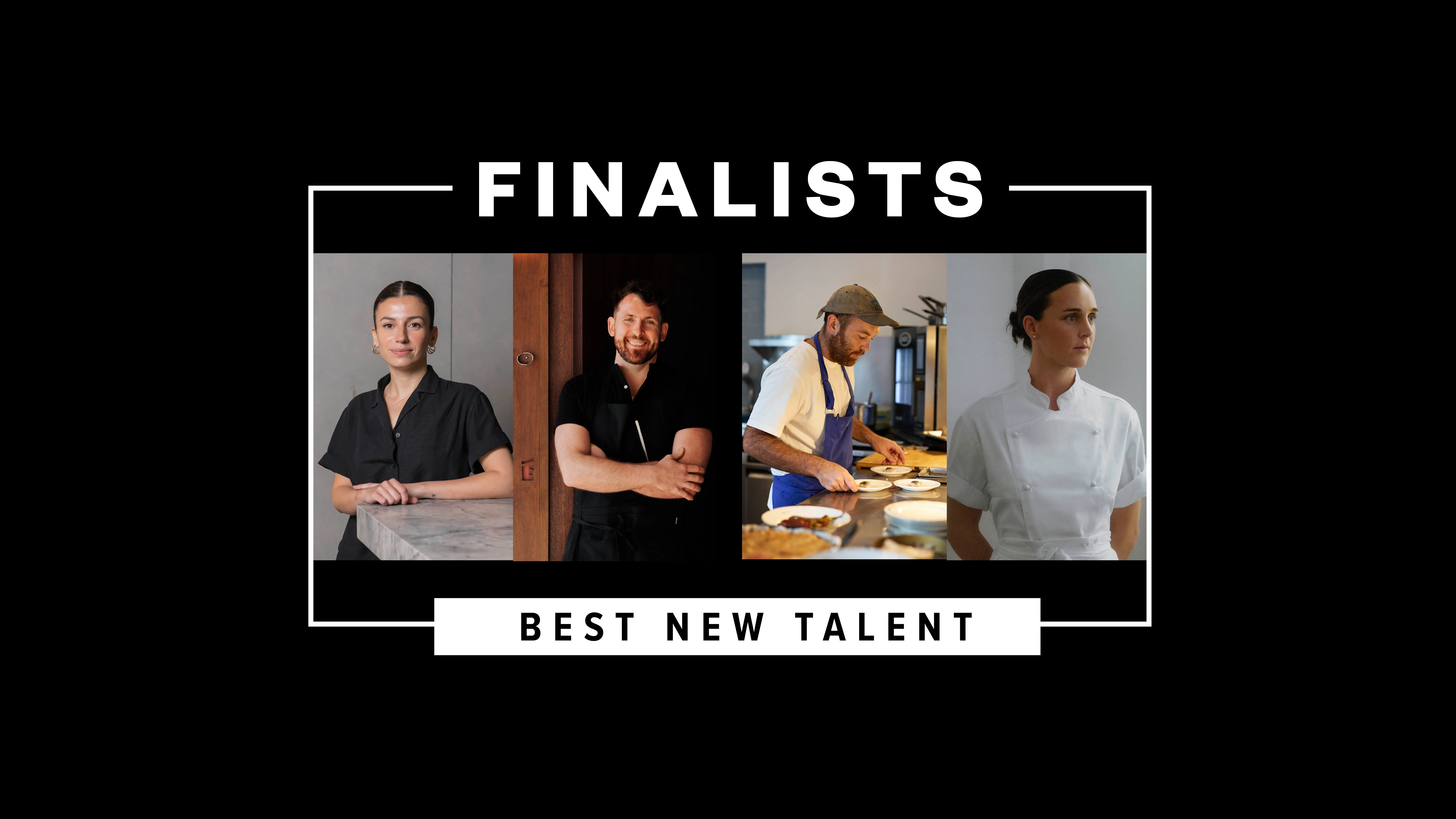 A line of portraits for finalists for Gourmet Traveller's Best New Talent award