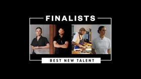 A line of portraits for finalists for Gourmet Traveller's Best New Talent award