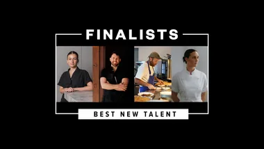 A line of portraits for finalists for Gourmet Traveller's Best New Talent award
