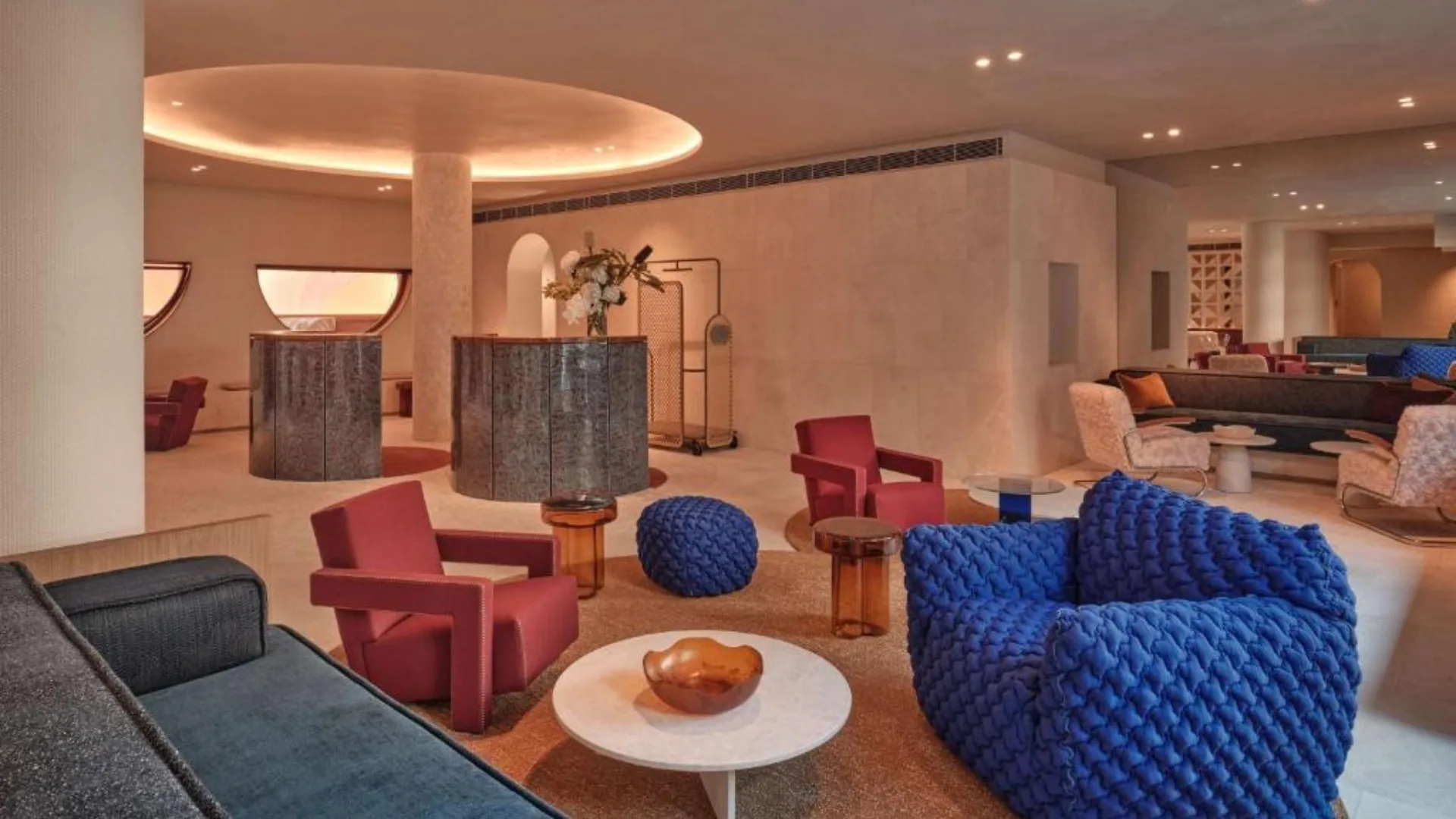 A lounge area at the Eve Hotel Sydney, winner of Gourmet Traveller's 2025 Best Hotel and Travel Awards for Best New Hotel.