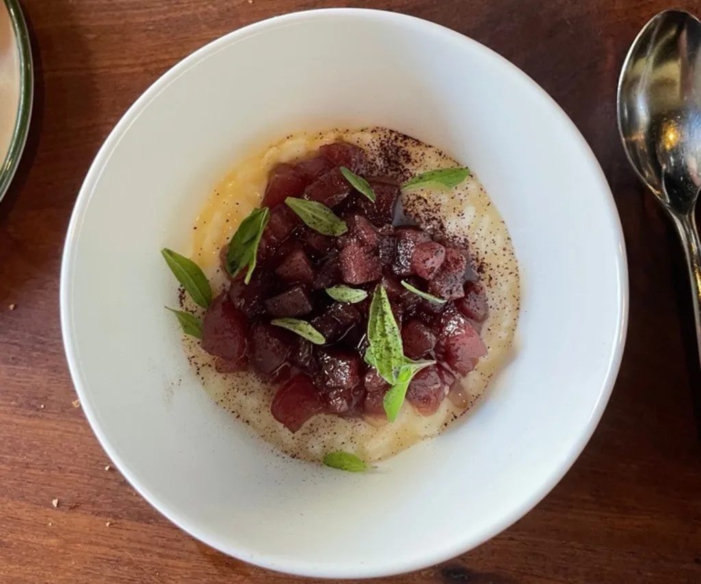 Raw tuna risotto at Fico in Hobart