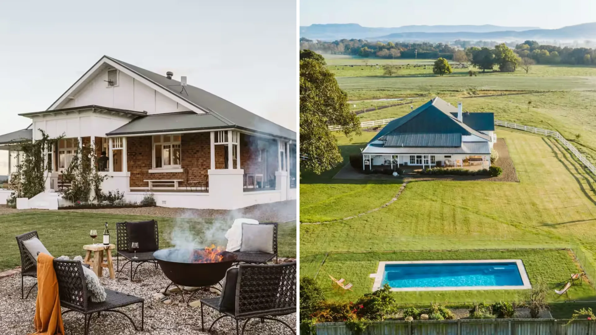 Luxury farmhouse Airbnb in Mayfield, NSW