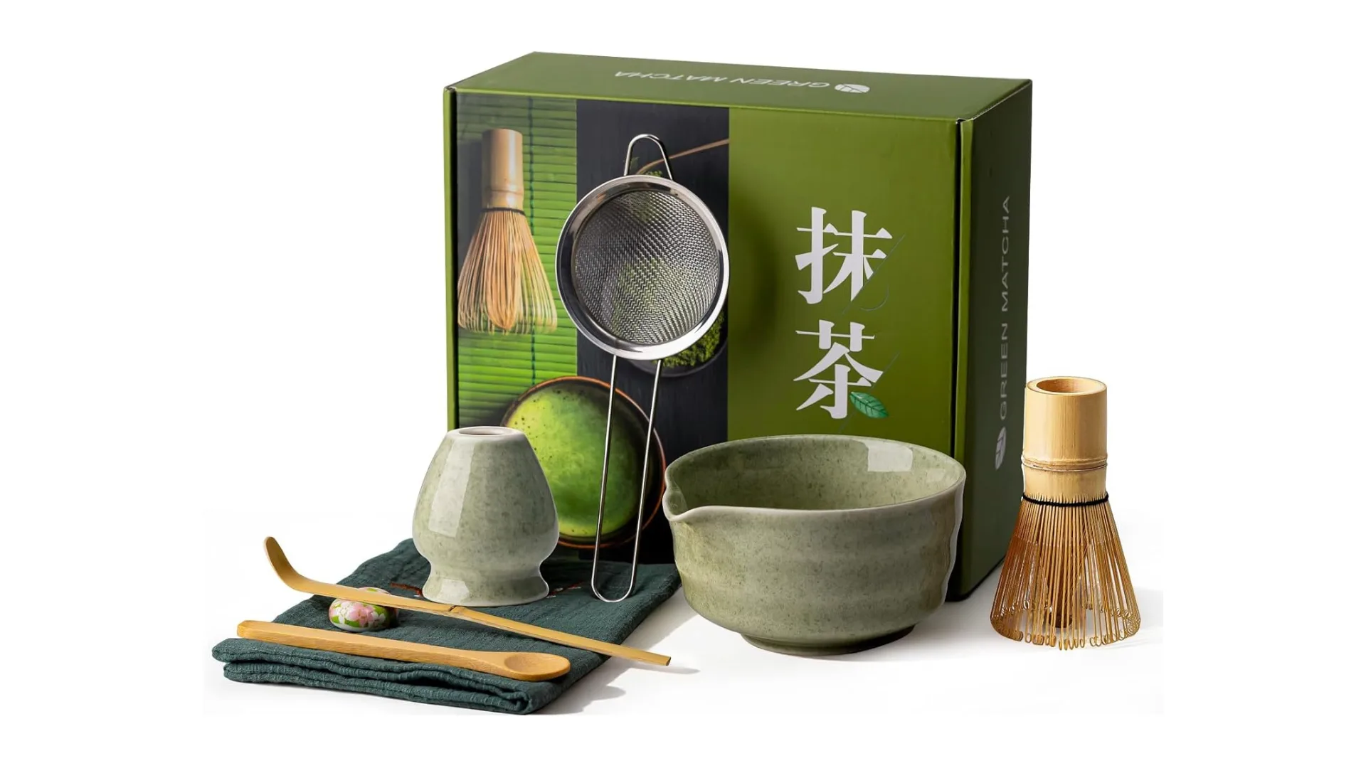Matcha Whisk Set - 8PCS Kit with Handcrafted Bamboo Whisk