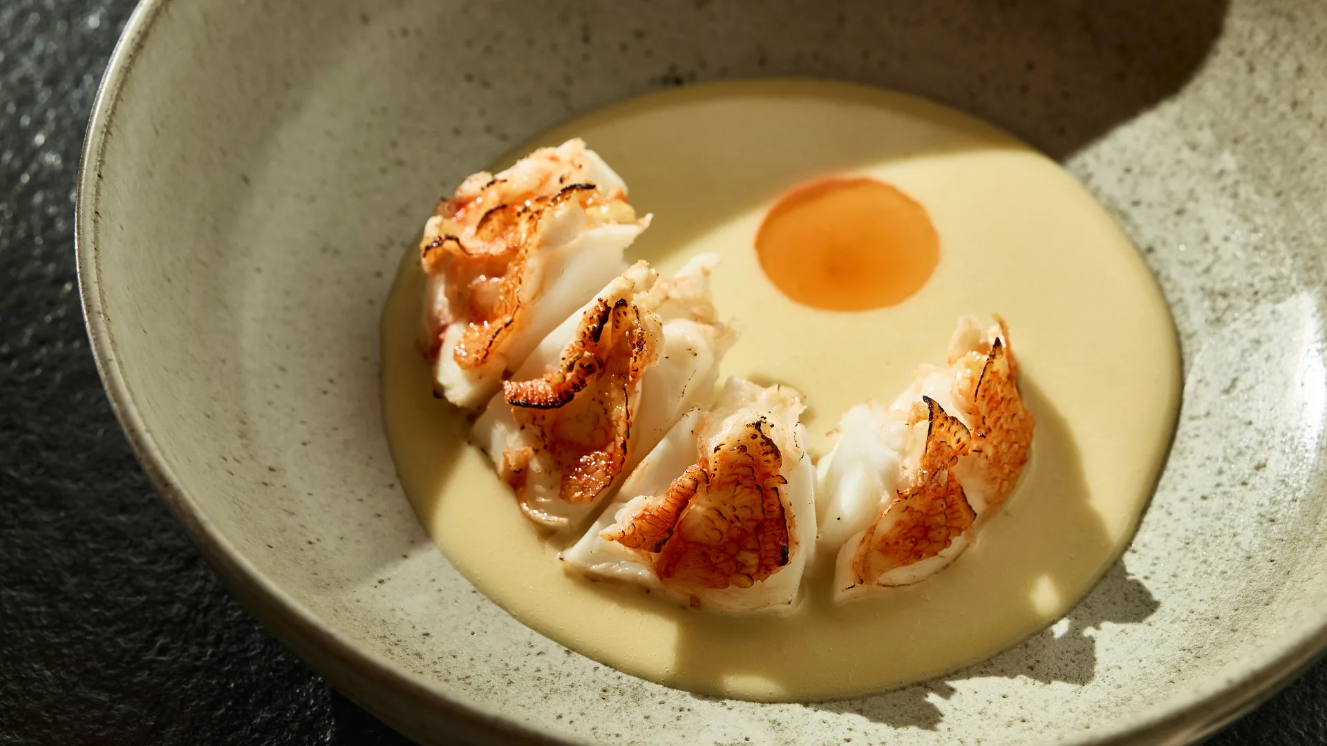The lobster and beurre blanc dish at Orleana Restaurant