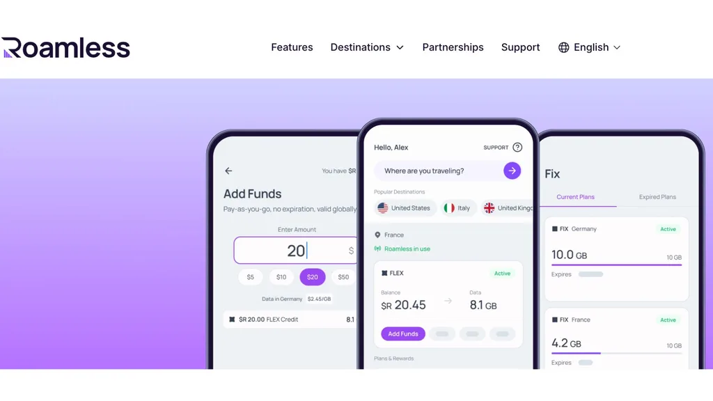 Roamless eSIM plans are great for travel.