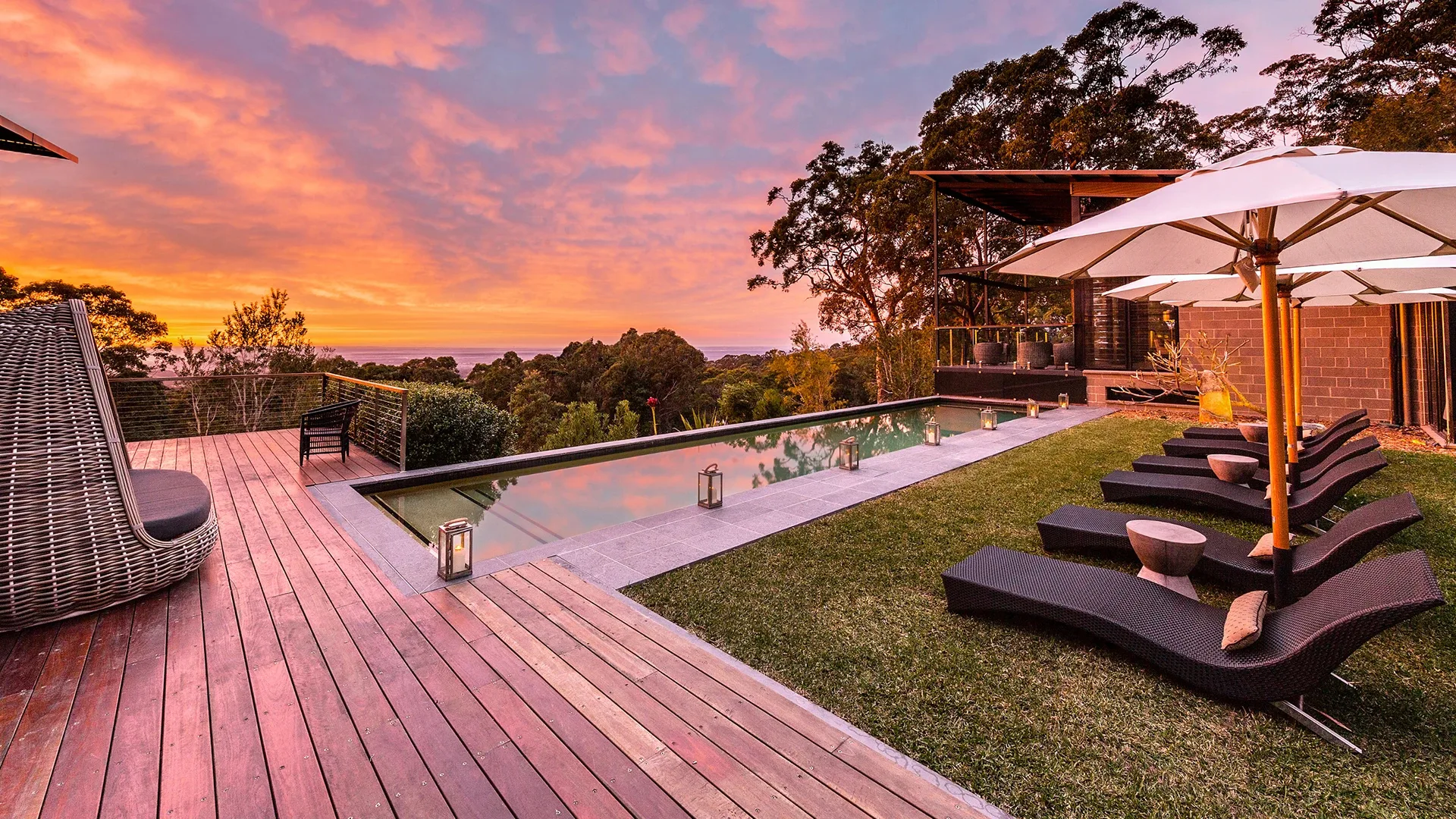 outdoor pool area at Spicers Sangoma Retreat in The Blue Mountains