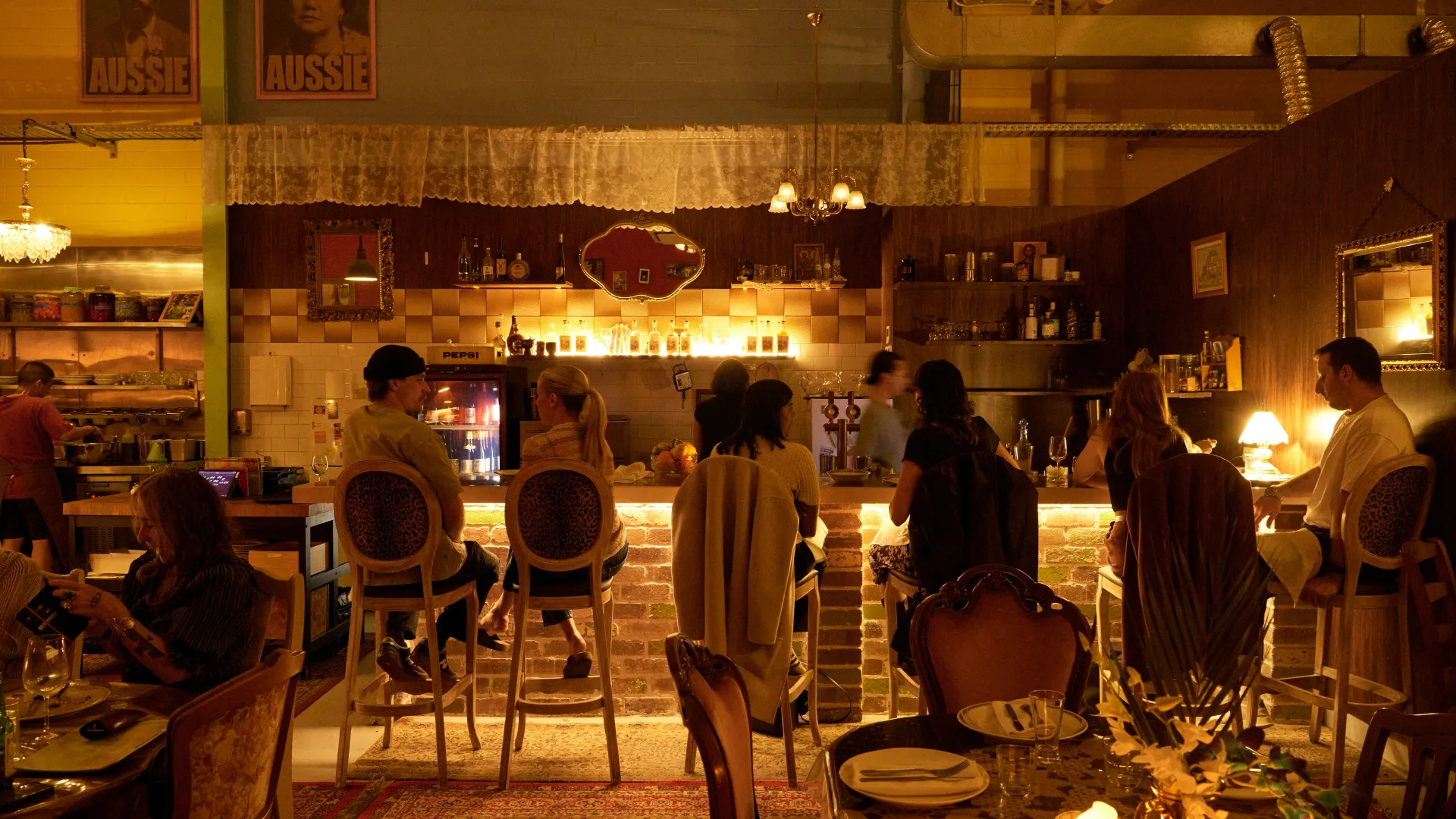 The dining room at Baba's Place restaurant in Marrickville, NSW