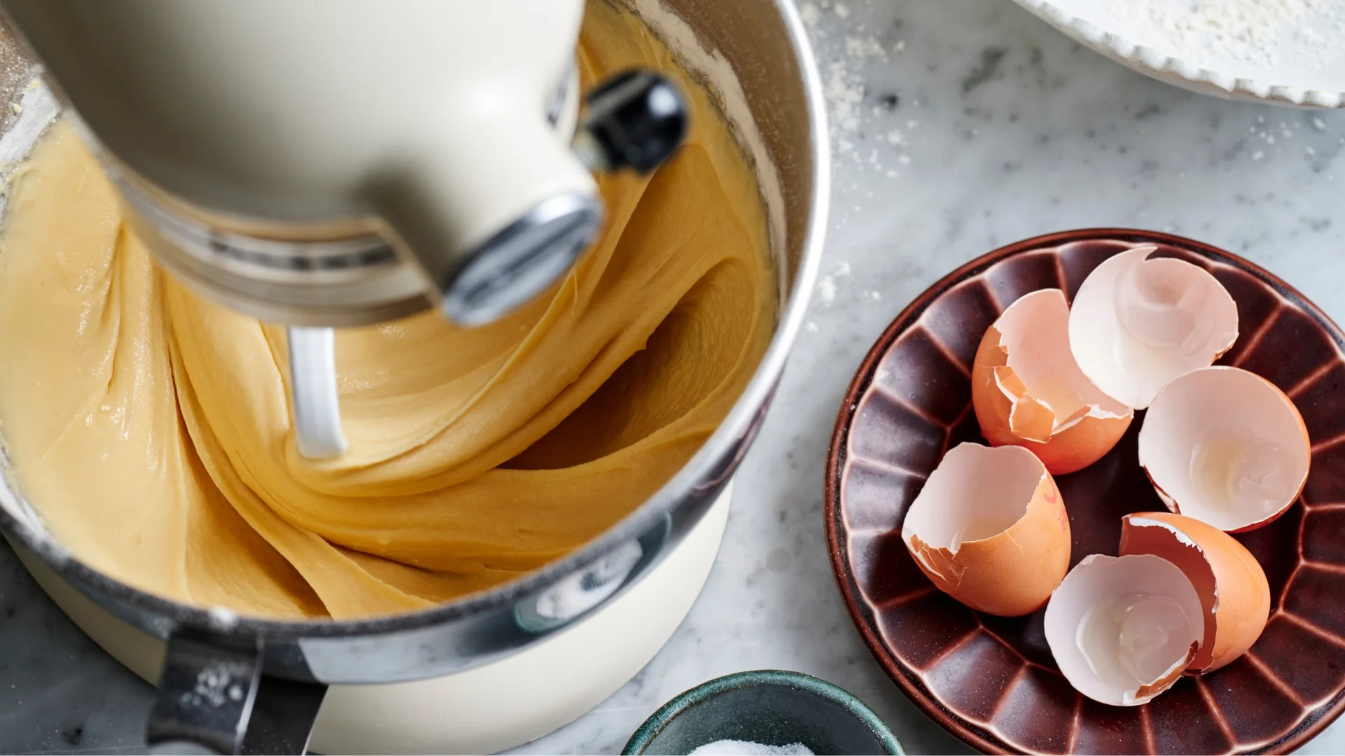 Whisking eggs in a bowl