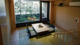 Best Osaka Airbnb stays: featuring the dining area at Shirakaba Rokui.