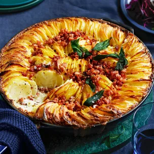 Tartiflette with bacon and sage