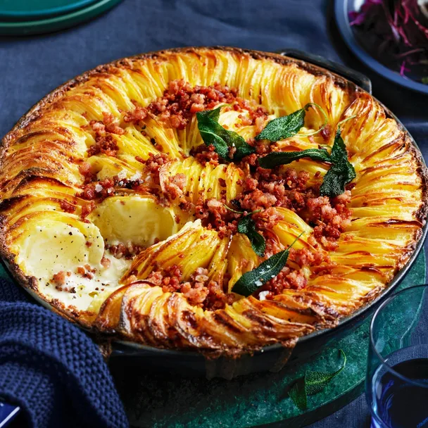 Tartiflette with bacon and sage