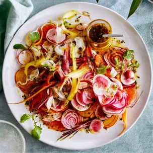 A colourful salad starring radishes, carrots, grapefruit and tarragon.
