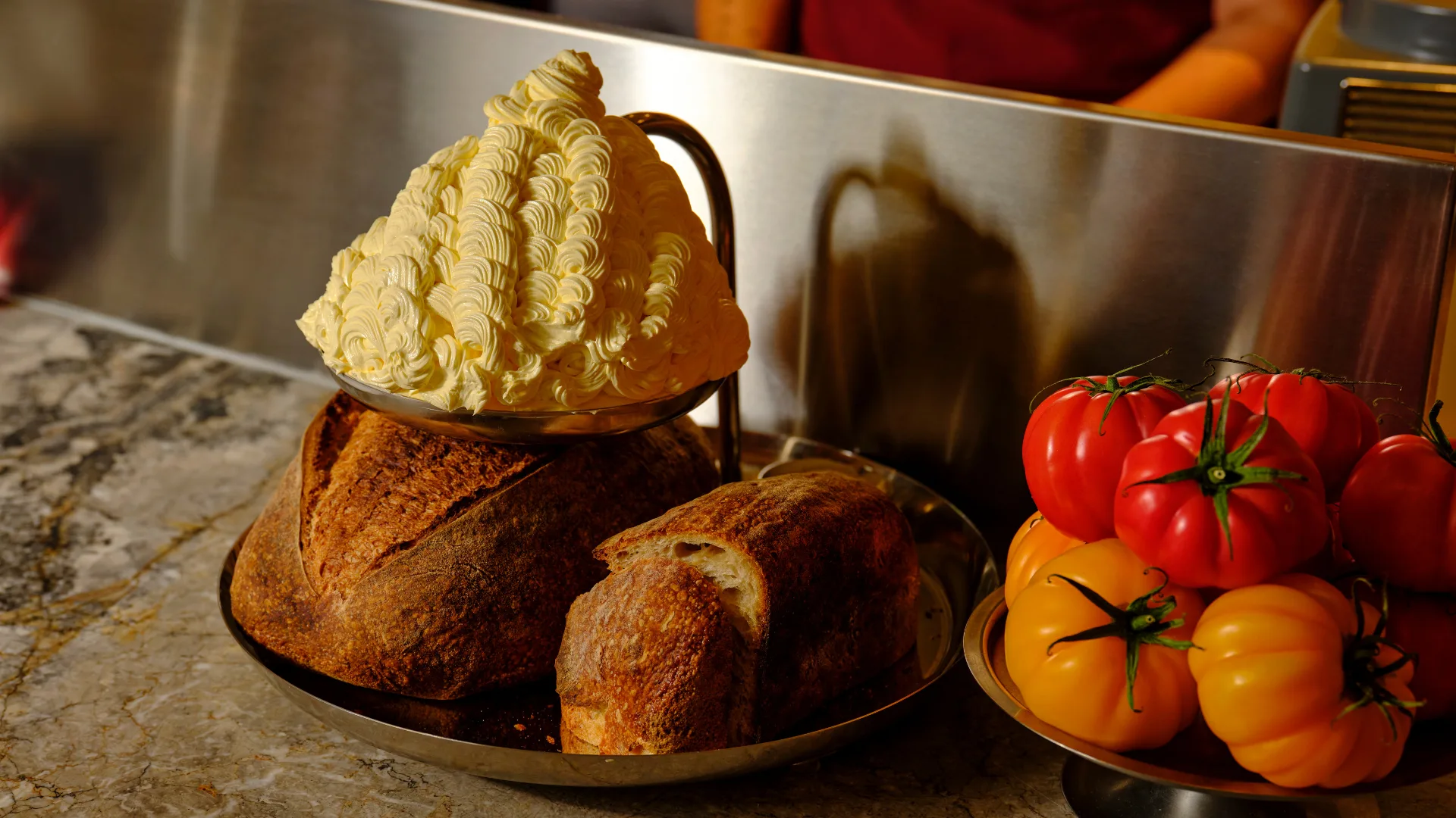 A heap of butter on the counter at new Melbourne restaurant Daphne.