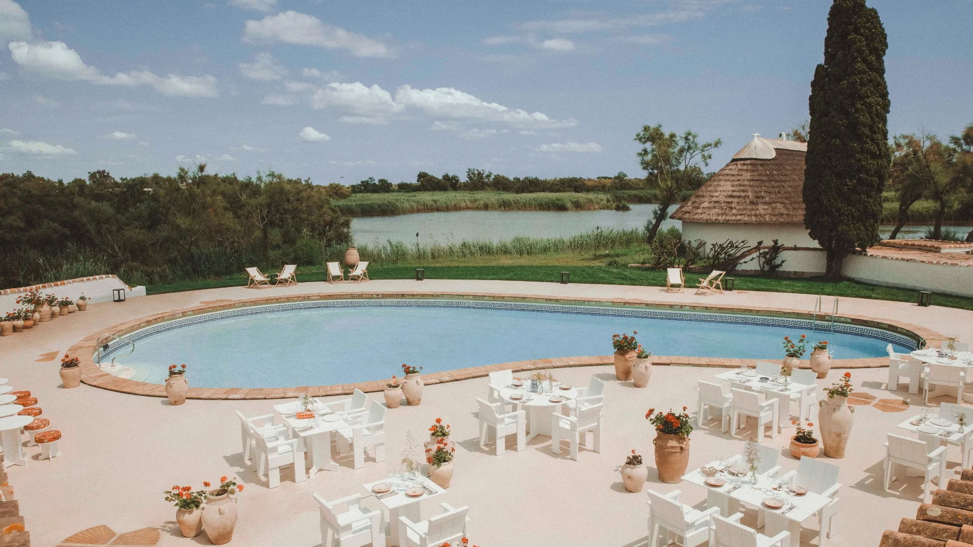 The pool at Les Bains Gardians
